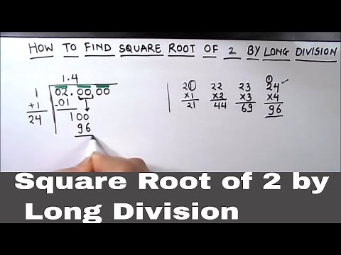 How to Find the Square Root of 2 by Long Division / Square root of 2 / Long Division Method