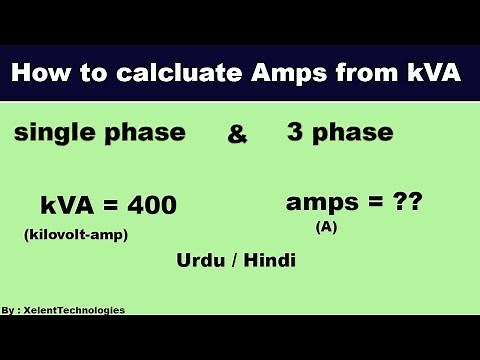kVA to amps in single phase and 3 phase system calculation