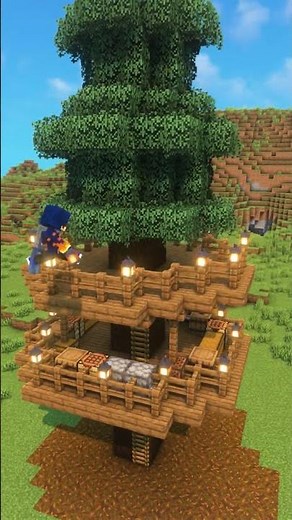 Minecraft Easy Tree House Tutorial🏠 #shorts