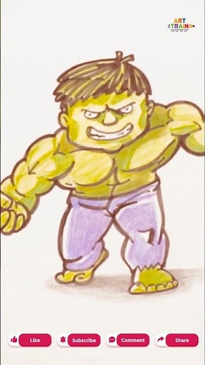 Easy Hulk Drawing for Kids | Step-by-Step Superhero Sketch Tutorial | Art Train