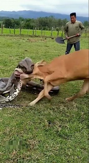 Giant Snake Swallows a Cow Whole | Unbelievable Nature Encounter #snake #cow #python #anaconda