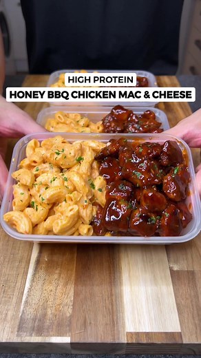 High Protein Honey BBQ Chicken Mac & Cheese Meal Prep Recipe