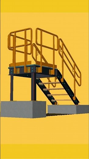 Incredible Steel Stair Design in Advance Steel | Stair Design Tutorial in Advance Steel 🏗️🔩 #shorts