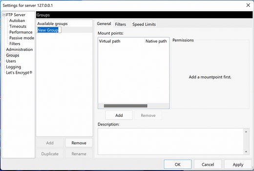 FileZilla Server Group Panel - FileZilla Pro
