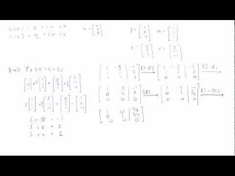 Determine where two lines intersect (using linear algebra)