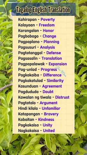 Tagalog English Translation ♥️ #learntagalog #tagalog #Translation #FilipinoLanguage #languagelearning #Philippines #pinoy #translator #fypageシ | John Ines Mina