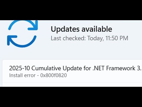 Fix Windows 11 Update Install Error 0x800f0820