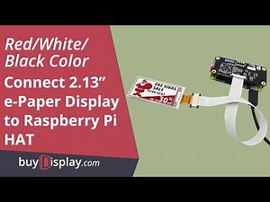 Connect Red 2.13" inch e-Paper Display w/Raspberry Pi HAT,e-Ink 212x104 IoT to Pi Zero W