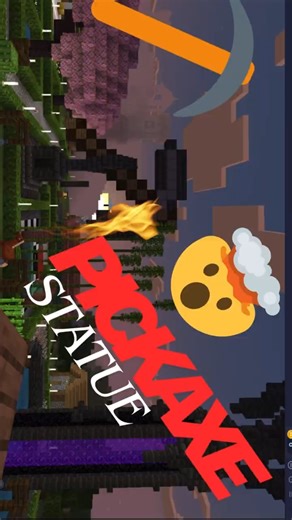 Insane Pickaxe Statue Build in Minecraft! 😱⛏️ | Village Day-5 #Shorts