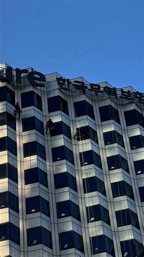 Rope Access Window Cleaning on a Massive Building