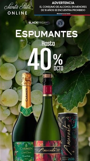 Espumantes hasta 40% off en Black Friday de Santa Rita Online