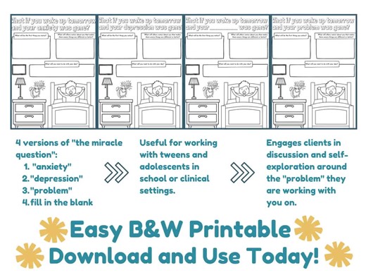 Miracle Question Worksheet: Solution Focused Therapy for Teens (digital Download) - Etsy