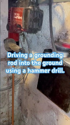 How to drive an electrical grounding rod into the ground using a hammer drill? # electrician