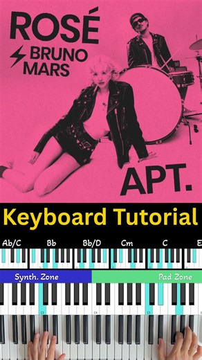 🎹 APT. - ROSÉ & Bruno Mars | Keyboard Tutorial | Sample & MIDI Included