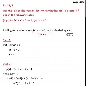 Ex 2.3, 2 - Use Factor Theorem to determine whether g(x) is a factor