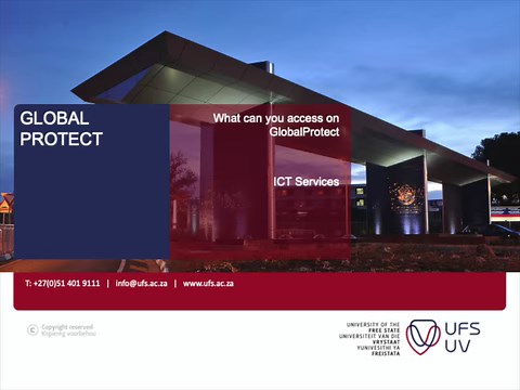 Connecting to the GlobalProtect app on your device Have you been experiencing challenges when connecting to GlobalProtect on your Android, iPhone, tablet, or laptop? Do you use your own data to access academic websites and the required academic resources for online learning? A series of video tutorials will assist you on how to install and access the GlobalProtect app on your electronic device. The videos also give a clear overview of which resources are accessible for use through the app. Other