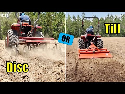 Disc Harrow vs Tiller on Plowed Field With Hydrostatic Compact Tractor