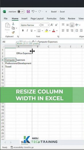 Resize Columns in Excel #exceltips
