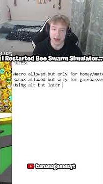 I Restarted Bee Swarm Simulator Getting My FIRST Bee! (Noob To Pro To Top 100 All Time Honey LB)
