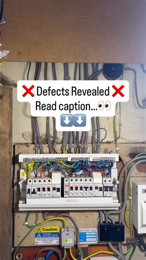 ✅ Client booked in an electrical installation condition report following a new property purchase… ❗️To the outside world everything looks ‘ok’❗️ This is a list of Defects we identified… ❌ Rcd unit in the consumer unit does not operate under test ❌ The shower supply appears to be the correct size cabling… until we identify undersized cable in part of the circuit ❌ The Kitchen double oven is wired off the kitchen sockets, the correct method of installation is a 32 amp supply from the consumer unit