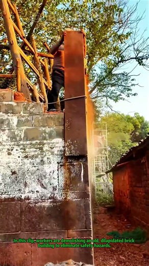 Old Brick Building Demolition: Removing Unsafe Structures #Shorts