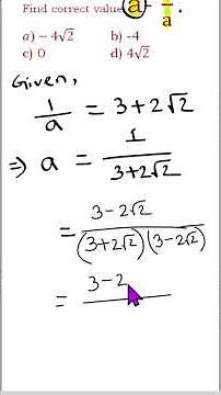 Algebraic expression | Problem Solving | Quadratic & Reciprocal Equations | Step-by-Step Solution