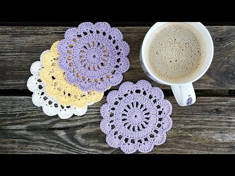 Easy Sweet Orchid Crochet Coaster Tutorial For Beginners