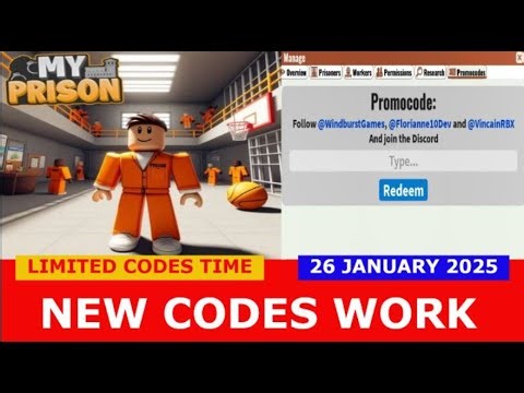 *NEW CODES* [Basement] My Prison ROBLOX | LIMITED CODES TIME | JANUARY 26, 2025