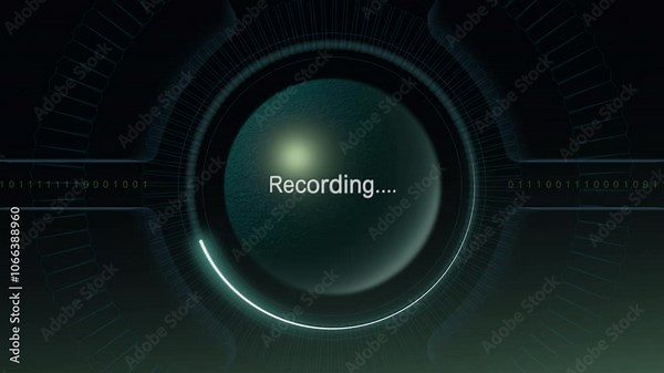 A modern recording interface with a unique circular design that enhances user interaction