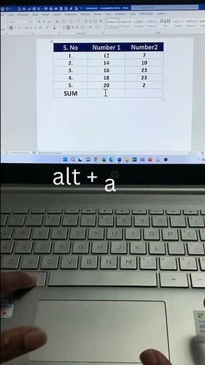 How to sum a Column or Row of Numbers in a Microsoft Word Table? #shorts