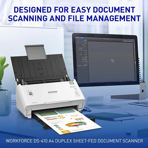 The Epson WorkForce DS-410 A4 Duplex Sheet-fed Document Scanner can power through stacks of documents with ease, making it ideal for use in busy work environments. It also comes with Epson’s advanced scanner software, Document Capture Pro which enables users to seamlessly scan and edit documents before integrating them into cloud services. Learn more here: https://www.epson.com.ph/For-Home/Scanners/A4-Home-Photo-Scanners/Epson-WorkForce-DS-410-A4-Duplex-Sheet-fed-Document-Scanner/p/B11B249501 Fo