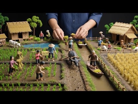 Cinematic Clay Village Life | Handmade Stop Motion Rice Farming