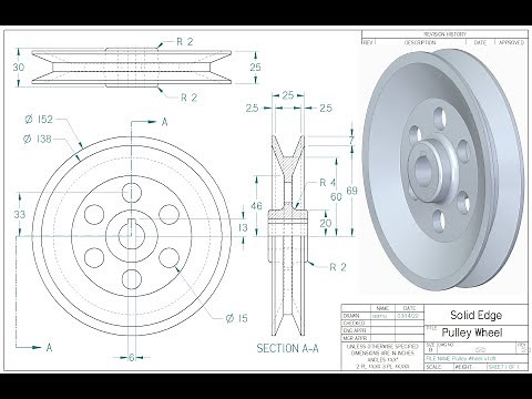 Solid Edge Tutorial - Pulley Wheel