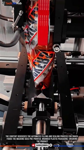 Innovation Automatic Form Fill Seal Machine: Fast Snack Filling, Neat Branded Packaging #tech