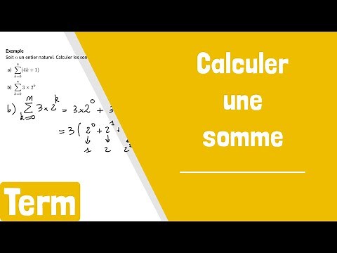Comment calculer une somme ?