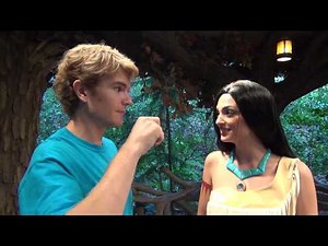 Pocahontas at Animal Kingdom chatting with Tommy for the first time!
