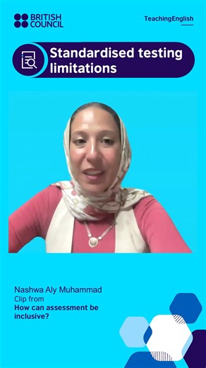 6.3K views · 58 reactions | Can you think of other limitations to standardised testing? Join Nashwa on Friday 26 September for a Q&A on Inclusive Assessment: https://www.facebook.com/share/18qAaJFJ3M/ You can also watch Nashwa's full talk to learn more: https://www.teachingenglish.org.uk/news-and-events/webinars/webinars-teachers/inclusive-assessment-webinars Naomi 朗 #AssessingLearning #ELTassessment #TeachingEnglish | TeachingEnglish - British Council | Facebook