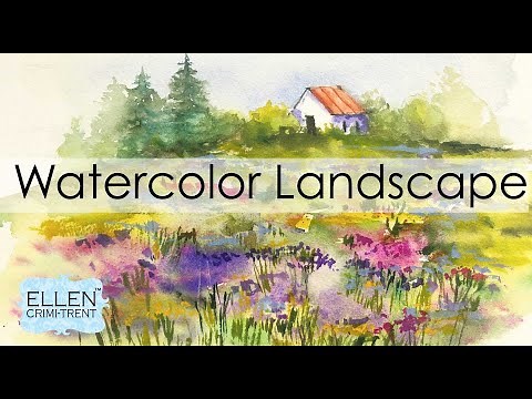 EASY Watercolor Impressionistic Spring Landscape