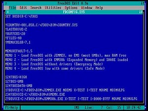 Using FreeDOS - FDCONFIG.SYS