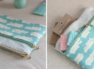 Double Zipper Pouch - free video & tutorial - Sew Modern Bags
