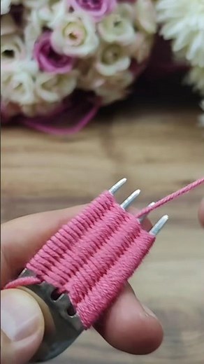 EASY WOOLEN FLOWER PATTERN MAKİNG TUTORİAL