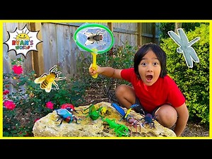 Ryan's Bug Hunting the backyard at home Pretend Play!!!