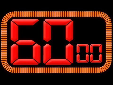 60-Second Digital Countdown Timer With Reading Numbers | 60 to 0 Countdown | Numbers 60 to 0