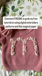 5.6K views · 163 reactions | This embroidery paper allows you to transfer your digital embroidery pattern to your clothing items to make your project simple! You don’t even need a printer! Comment FREEBIE to grab my free guide that teaches you how to use the paper, how to transfer your design, how to resize your design, and more! Comment DAISY for a link to this Daisy alphabet pattern that can be used for words/names or large initials | Little Hooligans Embroidery | Facebook