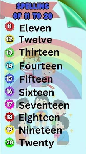 Spell Numbers 11 to 20 for Kids 🔢✨ | Fun Learning with Rainbow Colors