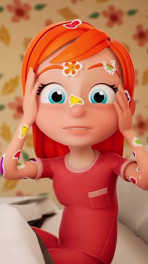 oh no Adley has sticker pox!! 🦠🏥 #aforadleycartoons #aforadley #aforadleyclips