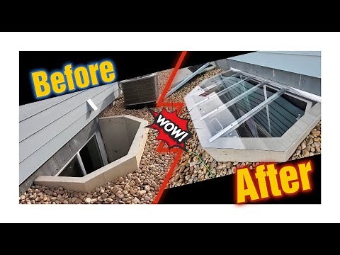 Window well cover on Concrete window well.