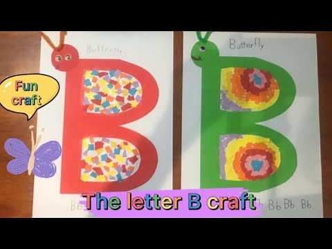 The letter B craft/ B cutout butterfly craft