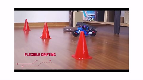 Liberty Imports 2.4Ghz RC Motorcycle Remote Control Stunt Drift Bike Racing Vehicle - 1/10 R/C High Speed Cyclone Motorbike and Riding Figure with 360° Spinning Wheels Action (Green)