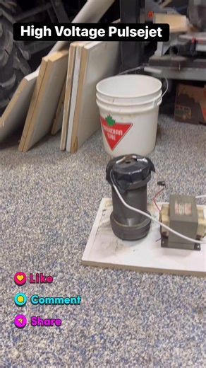 I run my metal pulse jet with a high voltage microwave oven transformer arcing across its exhaust #pulsejet #viralreelsfacebook #DIYEngineering | Adhdeadly